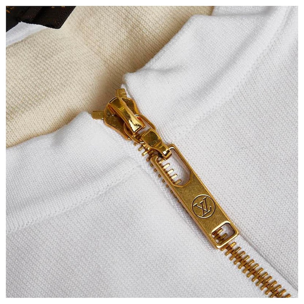 Louis Vuitton Cream-White Long Sleeve Zip-Front Midi Dress - Picture 6 of 7